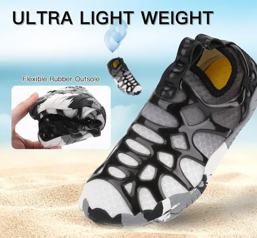 Vista 2 de SIPUHK Zapatos de agua para hombre y mujer, de secado rápido, sin cordones, para natación, surf, buceo, playa, piscina, deportes acuáticos, caminar