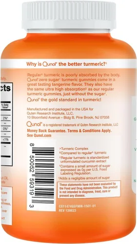 Vista 9 de Qunol - Gomitas de cúrcuma sin azúcar, 500 mg, goma de ultra alta absorción, 90 unidades Gluten Free Supplement that Supports Joint Health and a
