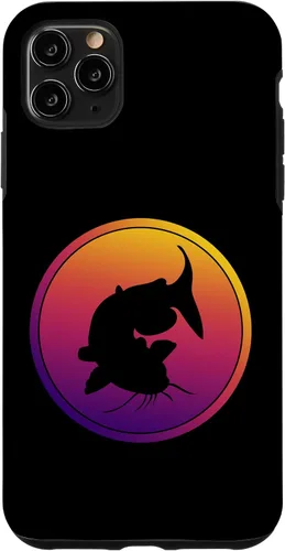 Vista 11 de iPhone 15 Synthwave Fishing Retrowave Catfish Fisherman Case