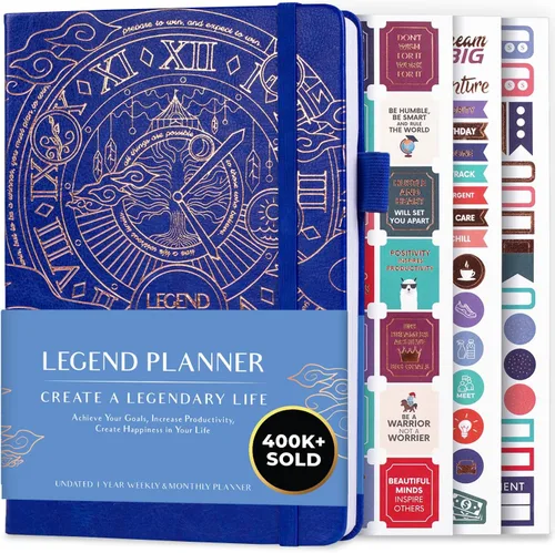 Vista 11 de Planificador Legend – planificador de vida semanal y mensual sin fecha para alcanzar tus objetivos y vivir feliz. Cuaderno organizador, diario