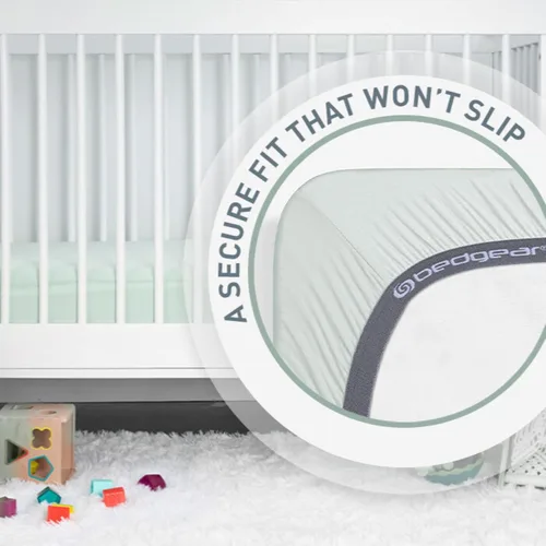 Vista 5 de Bedgear Baby Dri-Tec Performance - Sábana bajera para cuna, absorbe la humedad, suave al tacto, color verde claro
