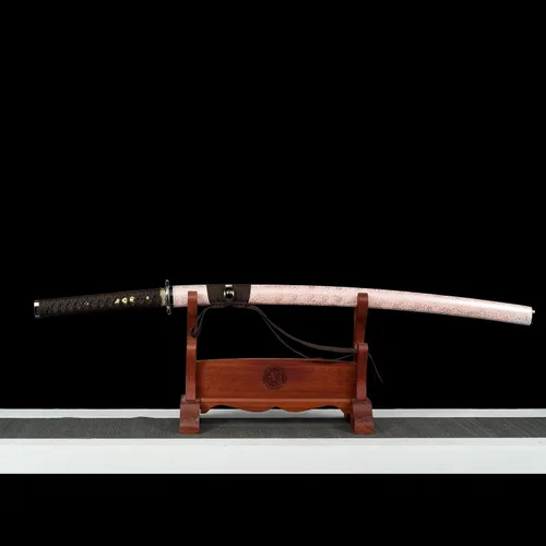 Vista 2 de Espada japonesa de espiga completa de 40 pulgadas, espadas katana hechas a mano, espadas realmente afiladas para hombres, espada samurái real