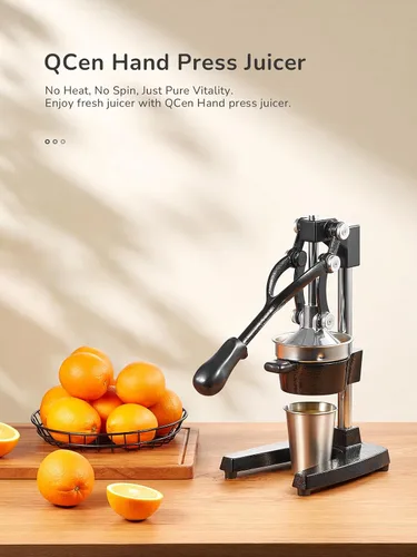 Vista 7 de 500W Centrifugal Juicer + Cast Iron Hand Press Juicer, 2-in-1 Fruit & Vegetable Juice Extractor Set, Heavy-Duty Manual Citrus Juicer & Electric
