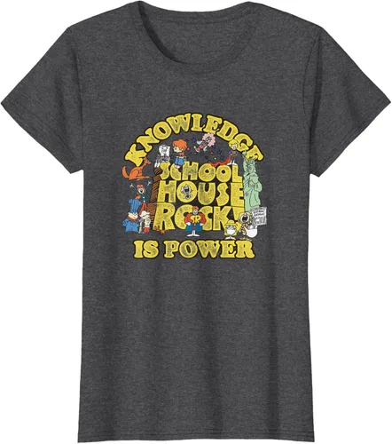 Vista 4 de Camiseta vintage con logo de Schoolhouse Rock "Knowledge is Power" de la serie de TV Azul Marino