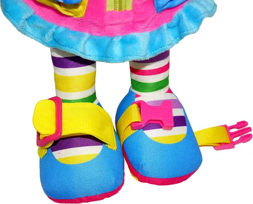 Vista 4 de June Garden Dressy Friends Belle de 15.5 pulgadas, muñeca de peluche educativa para niños y niños pequeños de 2 años en adelante, juguete suave