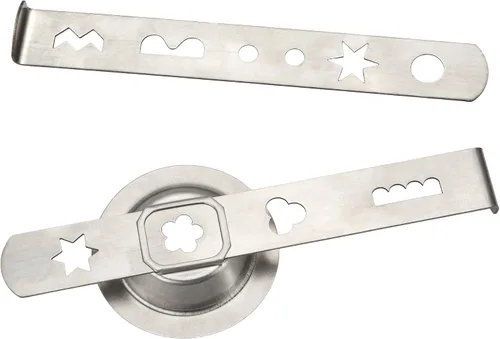 Vista 4 de Accesorio para hacer galletas - Moldes de galletas de acero inoxidable con 4 y 5 diseños de patrones, anillo de 2.106 in, compatible con máquinas