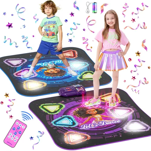 Vista 7 de Tapete de Baile, 2025 Tapete de Baile Iluminado de 8 Botones con Bluetooth Inalámbrico, Sistema de Control de Luz Fluida Mejorado con Soportes