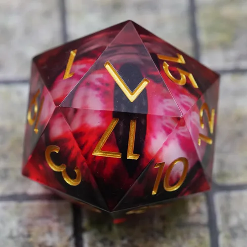 Vista 20 de Dados de mazmorras y dragones D20,3.346 in Dragon Eye D20,Dados de núcleo líquido para TTRPG