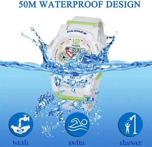 Vista 4 de PASNEW Kids Watch Multifunction Digital-Analog Sport Boys Watches,Outdoors Watches for Boys 50M Waterproof