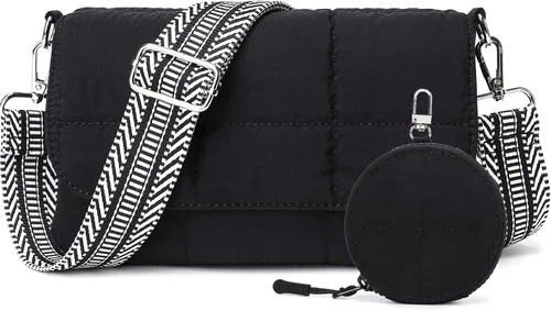 Vista 11 de JEEHAN - Bolsos bandolera acolchados para mujer, bolsos de hombro de diseño, monedero pequeño