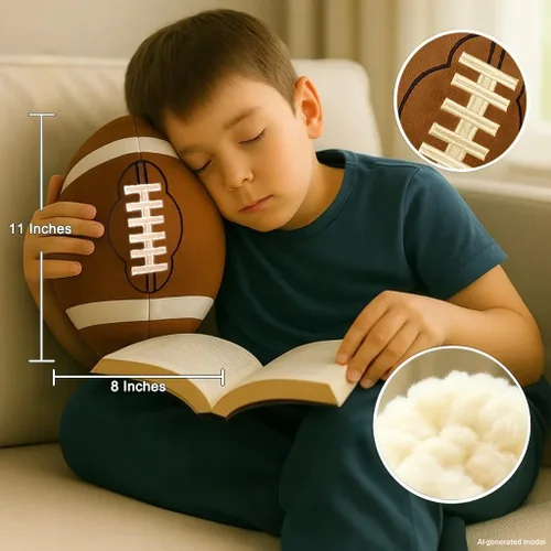 Vista 9 de CatchStar Almohada de felpa de fútbol para niños: suave doble costura 1000+ tiro probado juguete de peluche duradero - Regalos de juego