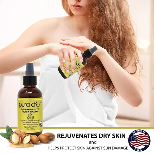 Vista 7 de PURA D'OR Champú y acondicionador de biotina de terapia avanzada antiadelgazamiento y aceite de argán orgánico marroquí (4 onzas / 4.0 fl oz)