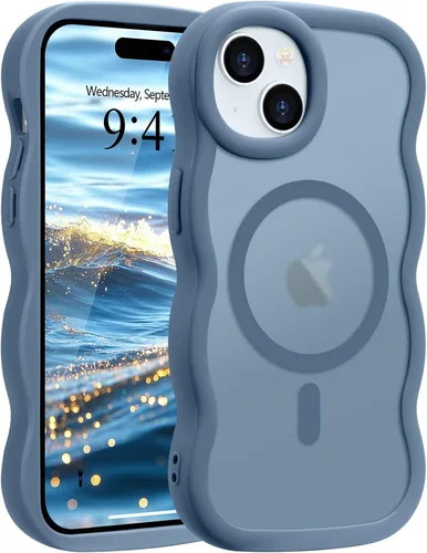 Vista 96 de Pepmune - Funda para iPhone 12 Pro Max con marco ondulado y estructura rígida, color mate claro, cubierta trasera unisex, compatible con Magsafe