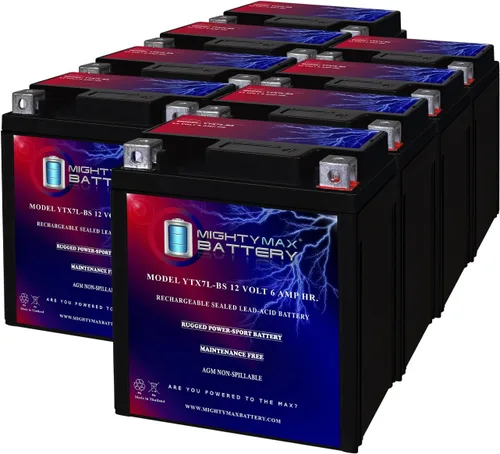 Vista 14 de Batería Mighty Max YTX7L-BS - 12 V 6 Ah, 100 CCA, recargable, libre de mantenimiento, batería AGM SLA para motocicleta