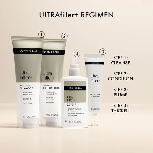 Vista 10 de John Frieda ULTRAfiller+ Acondicionador espesante para cabello fino y fino, acondicionador voluminizador ligero con biotina y ácido hialurónico, sin