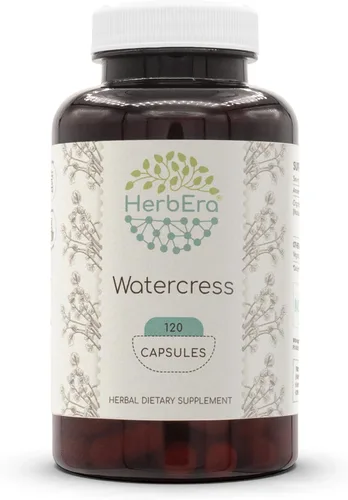 Vista 6 de HerbEra Berro 60 cápsulas, 800 mg, gotas líquidas concentradas de berros naturales (Nasturtium Officinale) hierba seca (60 cápsulas)