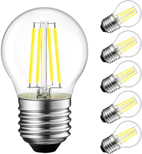 Vista 10 de LVWIT Bombilla de filamento LED G14, equivalente a 60 W, blanco cálido de 4.5W-Transparente