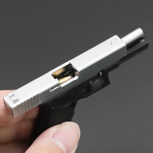 Vista 3 de DoxiGlobal G17 - Llavero táctico con diseño de balas de metal, juguetes de metal, llavero pequeño, regalo para hombres, Plateado y negro