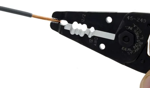 Vista 8 de IDEAL Electrical 45-249 12/2 NM T-Stripper - 2/12 AWG, pelacables con agujeros de bucle, nariz de alicate, apertura automática con resorte