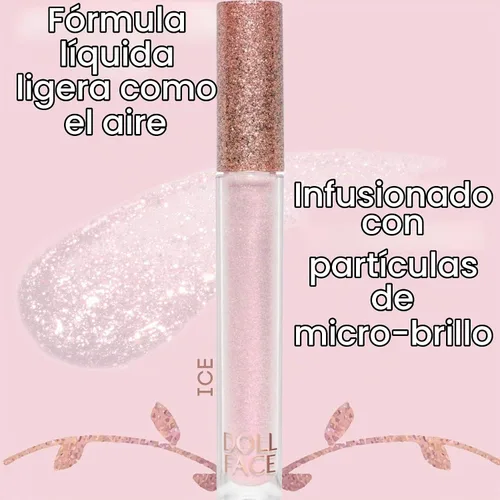 Vista 5 de Doll Face Brillo de labios Glitterazzi Liquid Lip Bling Purpurina con un brillo brillante para labios Acabado transparente Libre de crueldad