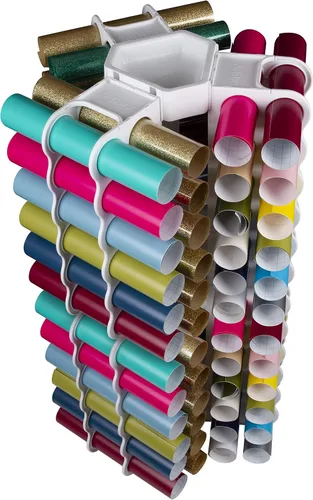 Vista 7 de ArtBin - Torre de almacenamiento (12 rollos de vinilo), color blanco Torre de almacenamiento de vinilo