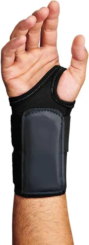 Vista 8 de Ergodyne ProFlex 4010 Soporte de muñeca izquierda de doble correa, negro, pequeño