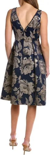 Vista 2 de Adrianna Papell Vestido Jacquard Metálico Mujer