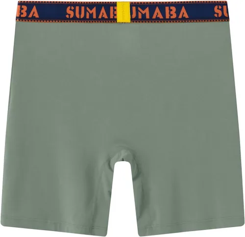 Vista 4 de SUMABA Calzoncillos tipo bóxer de pierna larga para hombre, con bolsa que no se suben para hombre 1 paquete: verde militar02