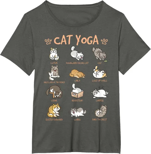 Vista 69 de Cat Yoga Poses Cats Practicing Mindfulness Meditación Kitten - Camiseta, Negro, S