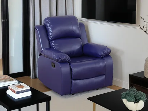 Vista 15 de Sofá reclinable manual moderno, sofá reclinable de cuero de 3 plazas, sofá reclinable de sala de estar, sofá con portavasos y mesa abatible