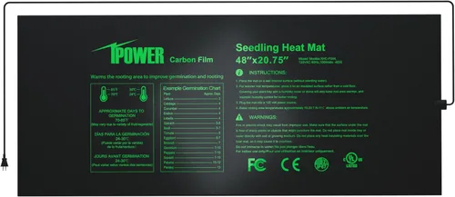 Vista 11 de iPower tapete térmico para plantón, tapete térmico hidropónico caliente con diseño impermeable duradero, estera de calor solamente, Negro
