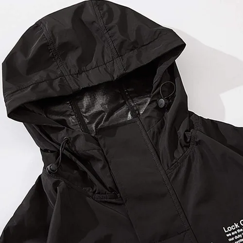 Vista 6 de MFCT Cortavientos impermeable Techwear con capucha de embudo para hombre