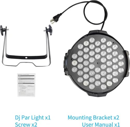 Vista 9 de BETOPPER Luces DJ DMX activadas por sonido, 54 x 3W LED Par Luces RGB DMX, DJ Par Iluminación para iglesia, concierto, boda, fiesta, bar