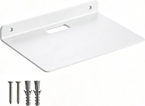 Vista 15 de Pequeño estante flotante – 6 pulgadas, soporte de pared de metal negro, estantes flotantes de pared para router, cámara, plantas, baño, cocina