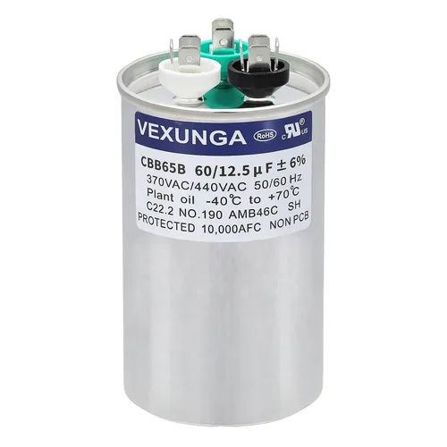 Vista 14 de VEXUNGA Capacitor Dual de Arranque Redondo A/C de 50/5 uF 50+5 MFD 370VAC o 440VAC CBB65 CBB65B Capacitores de Aire Acondicionado para Motor