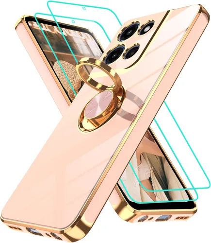 Vista 145 de Funda para Motorola Moto G 5G 2024: Funda Moto G Play 5G 2024 con 2 piezas de protectores de pantalla, soporte de anillo de rotación de 360°