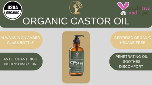 Vista 3 de Kit de envoltura de aceite de ricino orgánico: apoyo natural para la inflamación, estreñimiento y desintoxicación Cómodo envoltura sin fugas