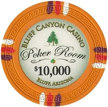 Vista 7 de Bluff Canyon - Juego de muestras de fichas de póquer de arcilla de 14 gm, 12 fichas nuevas