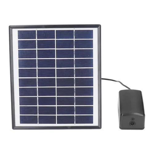 Vista 3 de Bomba de estanque micro solar de 10 V 6 W CC, kit de bomba de aire de fuente de panel solar ajustable con piedra de burbujas para estanque de peces