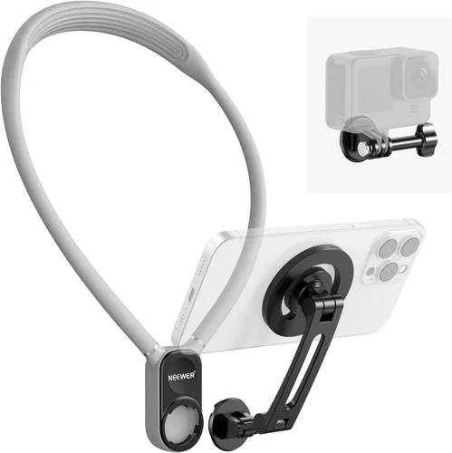 Vista 11 de NEEWER - Soporte magnético para cámara de acción, soporte magnético de liberación rápida con clip para teléfono compatible con GoPro Hero 13, 12
