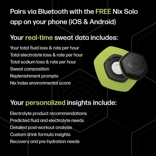 Vista 4 de Nix Kit de inicio de biosensor de hidratación: sensor de sudor portátil rastrea la pérdida de líquidos, alertas en tiempo real, cápsula