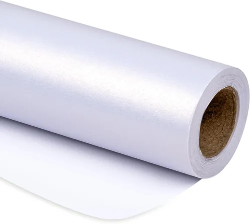 Vista 19 de RUSPEPA Papel de regalo negro mate, color liso perlado, papel lustre perfecto para bodas, cumpleaños, Navidad, baby shower, 17 pulgadas x 32.8 pies