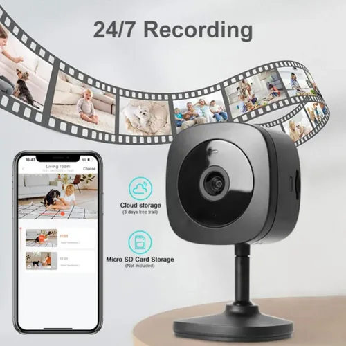 Vista 5 de VicoHome CK1 - Cámara de seguridad para interiores, monitor WiFi de 2K para mascotas y bebés con detección de movimiento AI, audio bidireccional