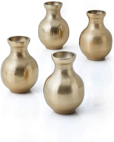 Vista 6 de Serene Spaces Living Jarrones de flores dorados, pequeños jarrones decorativos para centros de mesa de boda, mesas de fiesta, comedor, mesa de café