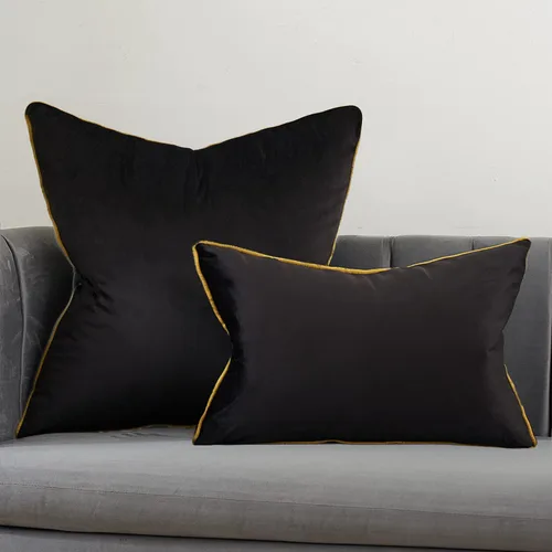 Vista 6 de Avigers - Funda de almohada decorativa de 24 x 24 pulgadas, color negro, terciopelo, cremallera oculta Relleno no incluido; acento liso occidental