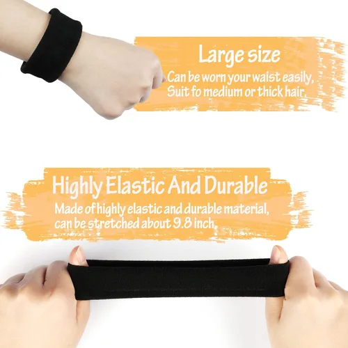 Vista 2 de Lazos gruesos sin costuras, bandas elásticas para el cabello, bandas elásticas para el cabello, bandas elásticas de algodón para cabello grueso