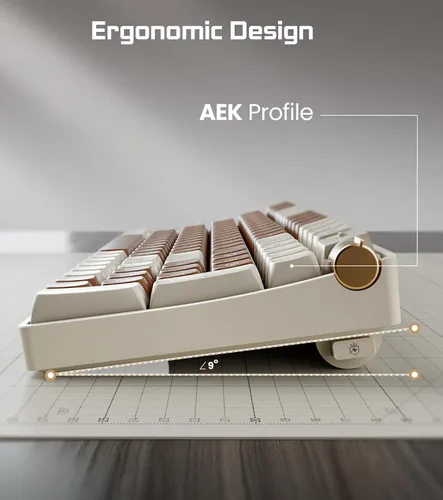 Vista 8 de ROYALAXE R100 Wireless Mechanical Keyboard, Gateron G Pro 3.0 Yellow Switch, Hot Swappable WiredBluetooth2.4G Wireless Keyboard with RGB Light for