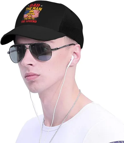 Vista 4 de LIFANGMI Adjustable Dad The Man The Myth The Legend Baseball Cap for Men Women Baseball Hat Outdoor Casual Breathable Caps Trucker Hats Sun Hat Black