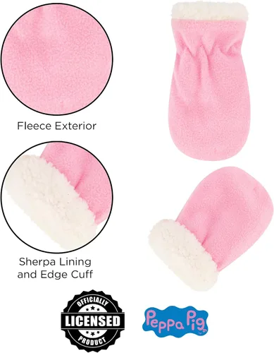 Vista 5 de Hasbro Conjunto de gorro y manoplas de invierno para niñas, gorro de Peppa Pig para niños de 2 a 4 años