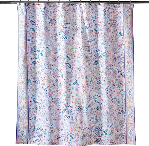 Vista 40 de Maison d' Hermine Cortina de ducha 100% algodón, un panel, 70 x 72 pulgadas, cortinas de ducha de tela lavable para baño, fácil de colgar con 12